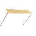 vidaXL Zaťahovacia markíza s LED 350x150 cm žlto-biela