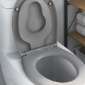 vidaXL WC sedadlo Sivá 47 x 37 x 4 cm Duroplast
