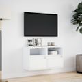 vidaXL TV nástenné skrinky s LED svetlami 2 ks biele 41x31x45 cm