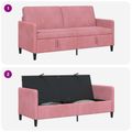vidaXL Sofa s úložným priestorom Ružová 172 x 78 x 87 cm Polyester