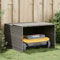vidaXL Garáž na robotickú kosačku sivá 86x90x52/57 cm polyrattan