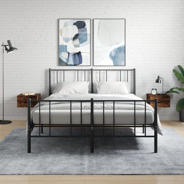 vidaXL Nástenné nočné stolíky 2 ks dymový dub 35x35x20 cm