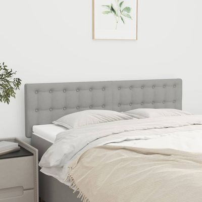 vidaXL Čelá postele bledosivé 72x5x78/88 cm látka