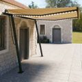 vidaXL Automatická markíza, LED a senzor vetra 4x3 m, žltá/biela