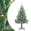 vidaXL Umelý vianočný stromček, snehom obalený, s LED svetlom 120 cm