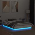 vidaXL Posteľný rám s LED svetlami biely 120x190 cm