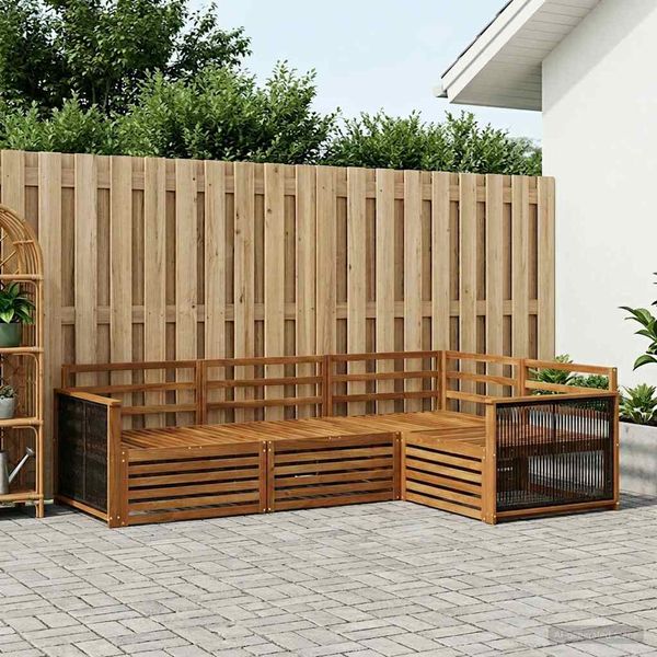 vidaXL Záhradná súprava gaučov 4 pcs Prírodná Pevné akáciové drevo