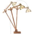 vidaXL Stojanová lampa mosadzná masívne mangovníkové drevo E27