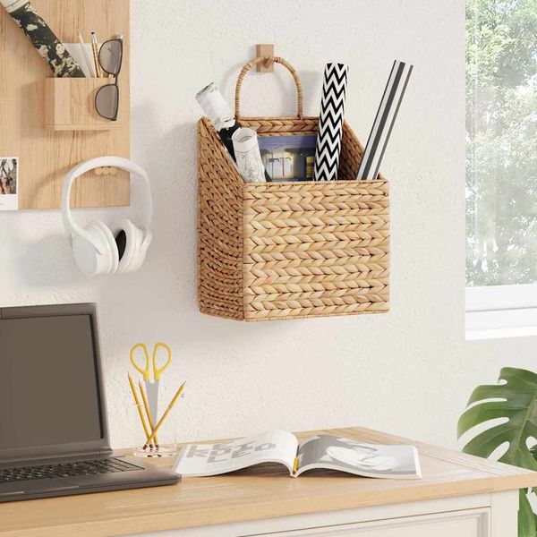 vidaXL Závesný košík Vodný hyacint 30 x 17,5 x 49,5 cm Prírodná