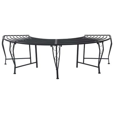 vidaXL Stromová lavička 4-Počet miest 160 x 80 x 44 cm Oceľ Čierna