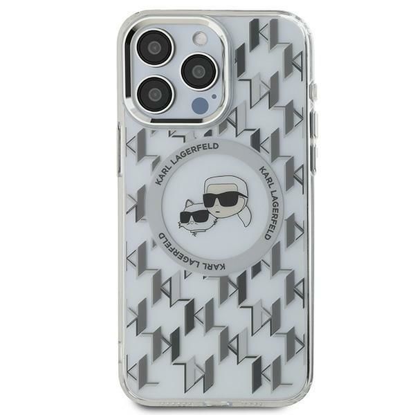 Puzdro Karl Lagerfeld pre iPhone 16 Pro 6,3" KLHMP16LHMCKMHT transparentné Hard IML Monogram Karl&Choupette Head MagSafe