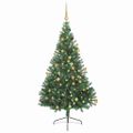 vidaXL Umelý predsvietený vianočný stromček Zelená 180 cm PVC