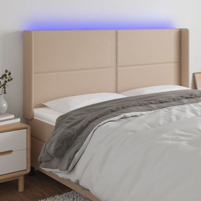 VidaXL Čelo postele kapučínové 163x16x118/128 cm umelá koža