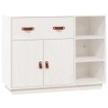vidaXL Komoda biela 98,5x40x75 cm borovicový masív