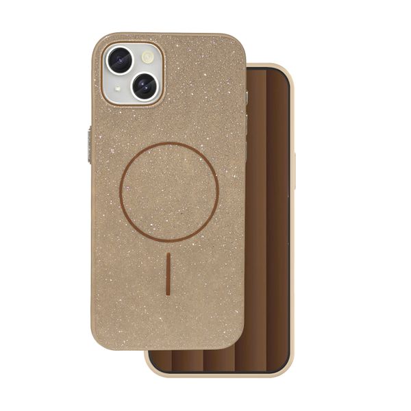 Obal Glitter Thin Mag pre iPhone 13 6,1" hnedý