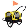 vidaXL Vozík pre domáce zvieratá na bicykel/beh 2-v-1, žlto čierny