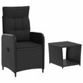 vidaXL Záhradný lounge set 2 ks Čierna