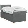vidaXL Posteľ boxspring s matracom Tmavosivá 90 x 200 cm Látka