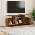 vidaXL TV stolík 102 x 35 x 45 cm Dymová dub Kompozitné drevo