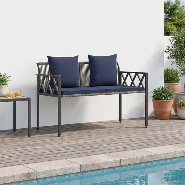 vidaXL Záhradné lavičky 2 -Seater 116 x 56 x 75 cm polyratan