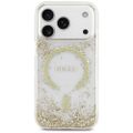 Puzdro Guess Resin Bottom Glitter MagSafe pre iPhone 17 Pro zlatá