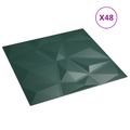 vidaXL Nástenné panely 48 ks 50 x 50 cm Zelená XPS Pena