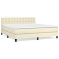 vidaXL Boxspring posteľ s matracom krémová 160x200 cm umelá koža