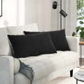 vidaXL Vankúše na pohovku 2 pcs Čierna 80 x 40 cm Kordúrová tkanina
