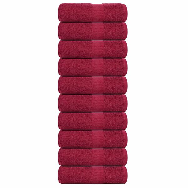 vidaXL Utierky na umývanie FROGN 10 ks bordové 30x30 cm 360 g/m²