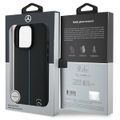Puzdro Mercedes pre iPhone 16 Pro 6,3" MEHMP16L23RURBK Hardcase MB Blue Line Leather MagSafe čierna