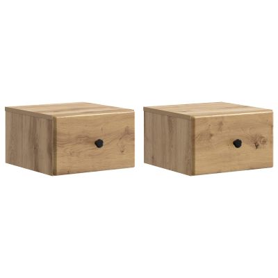 vidaXL Nástenná nočná skrinka 2 pcs Dub artisan 34,5 x 33 x 20 cm