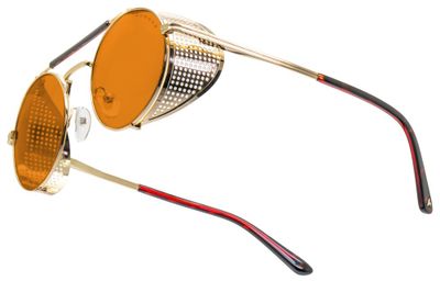 GUNNAR kancelárske/hermé okuliare BORDERLANDS 4 MOXXI JACKPOT GOLD jantárové sklá max BLF 98 GUNNAR focus Okuliare, kancelárske, zlato-červené obrúčky, jantárové sklá MAX