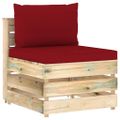 vidaXL 11-dielny záhradný set s podložkami zelené impregnované drevo