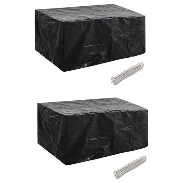 vidaXL Obaly na záhradný nábytok pre 4 osoby 2 ks 180x140 cm, 8 očiek