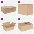 vidaXL Skladací box 50 ks Prírodná 25 x 17,5 x 10 cm Kartón