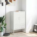 vidaXL Vysoká skrinka biela 68x39x111,5 oceľ