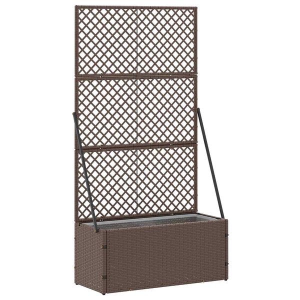 vidaXL Záhradná mriežka na kvetináče Hnedá 70 x 30 x 135 cm Kov