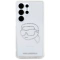 Puzdro Karl Lagerfeld HC IML Rhinestones K Head pre Samsung Galaxy S25 Ultra transparentné