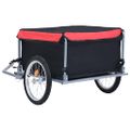 vidaXL Príves na bicykel, čierno červený 65 kg