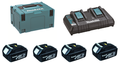 Makita sada Li-ion LXT 18V 4xBL1830B +dvojnabíječka DC18RD + Makpac