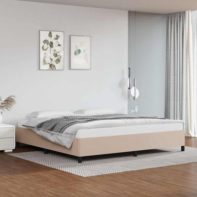 vidaXL Posteľný rám bez matraca kapučínový 200x200 cm umelá koža