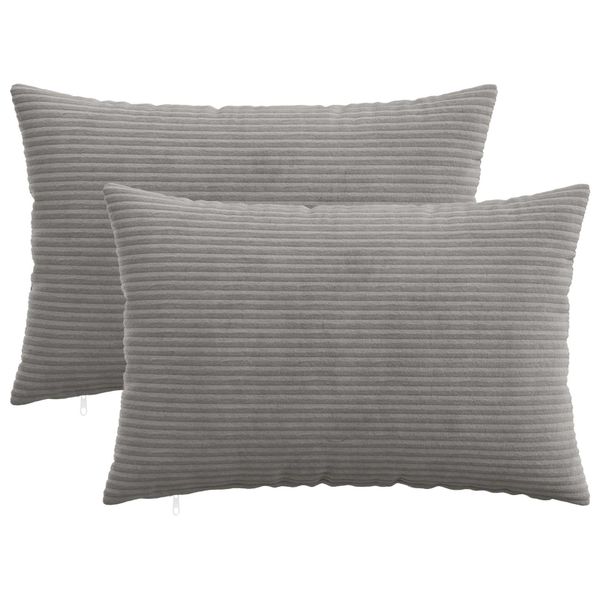 vidaXL Poťah na podložku 2 pcs HEERLEN Svetlosivá 40 x 60 cm manšestr