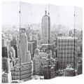 vidaXL Skladací paraván 228x170 cm, potlač New Yorku, čierno-biely