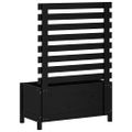 vidaXL Záhradný kvetináč s regálom čierny 79x39,5x114cm masív.borovica
