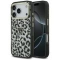 Guess Leopard Glitter MagSafe puzdro pre iPhone 17 Pro čierne