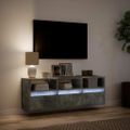 vidaXL TV nástenná skrinka s LED svetlami betónovo sivá 130x31x45 cm