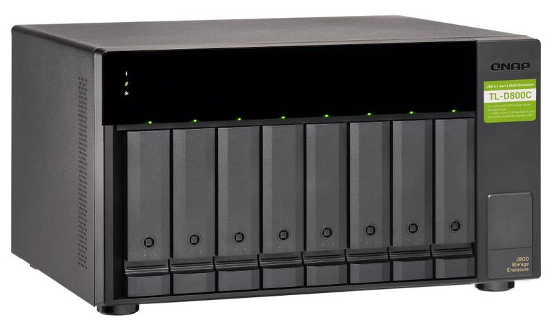 QNAP TL-D800C - úložná jednotka JBOD USB 3.2 (8x SATA), stolová rozširovacia jednotka, typ JBOD, pre QNAP NAS, 8x SATA, 1x USB 3.1 typ C