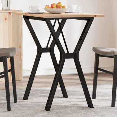 vidaXL Jedálenský stolík v tvare Y 80x50x75 cm borovica a oceľ
