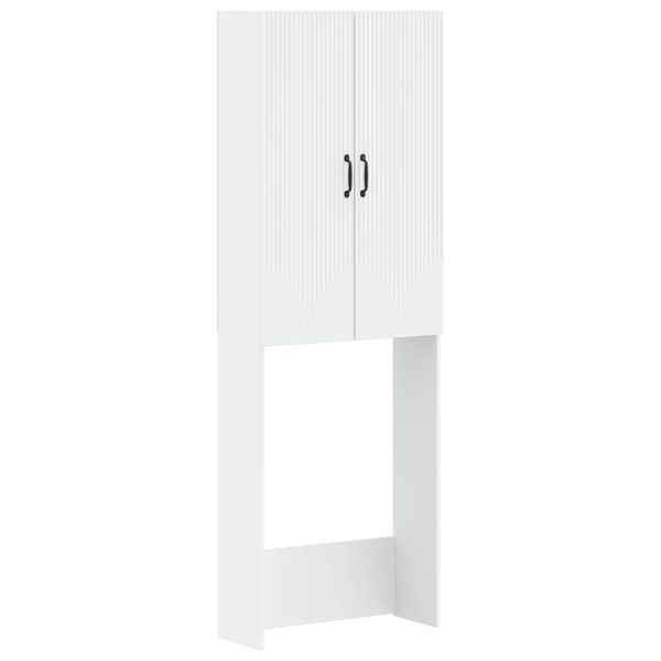vidaXL Toaletná skriňa HOORN Biela 66 x 25,5 x 190 cm Kompozitné drevo