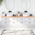 vidaXL Kúpeľňová doska bledohnedá 220x50x(2-6) cm ošetrený masív